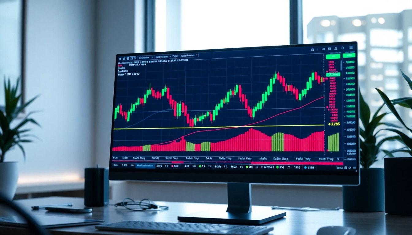 Trading view platform showing live market charts for traders and investors with detailed